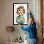 Son Caricature Portrait – Playful Custom Room Decor