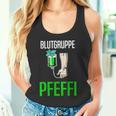 With Blutgruppe Pfeffi Peppermint Suff Saufen Peppermint Liqueur Tank Top