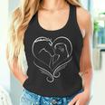 Chica Besando A Un Caballo Corazón Silueta De Jinete Camiseta sin mangas