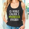Donna Ciuole Calma E Prosecco Simpatica Alcoliche Divertente Con Collo A Canotta