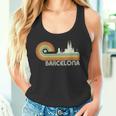 Donna Spagna Souveniracanza Retrointage Skyline Di Barcellona Con Collo A Canotta