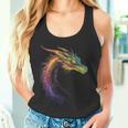 Drachen-Zeichnung Buntes Tier-Kunstwerk Fantasy-Drache Tank Top