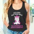 Geh Mir Aus Dem Weg Du Unnötiger Sozialkontakt Unicorn Tank Top