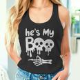 He’s My Boo Skull Face Matching Halloween Pajama Couples Tank Top