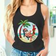 Santa Claus Reindeer Beach Swimming Trunks Palm Trees Christmas Tank Top