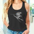 Ski Driver Silhouette Drawn Tank Top