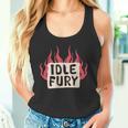 Ver Impresión Trasera Idle Fury Fuego Tatuaje Japonés Tigre Camiseta sin mangas