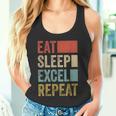 Vintage Retro Eat Sleep Excel Repeat Excel Tank Top