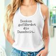 Denken Gefährdet Die Stummheit With Saying Print Tank Top