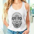 Maorí Polinesio Tatuaje Haka Dance Mascarilla Cabeza Camiseta sin mangas