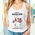 Mein Roller Ruft An Mofa Moped Retro Scooter Gray Tank Top