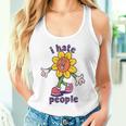 Retro I Hate People Divertente Regalo Floreale Per Eremita Introverso Con Collo A Canotta