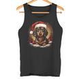 Dachshund With Santa Hat Christmas With Dog Tank Top