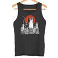 Divertente Catzilla Kaiju Mostro Retro Arte Giapponese Gatto Persone Canotta