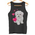 Donna Cane Con Cuore Dolce Maltese Con Collo A Canotta