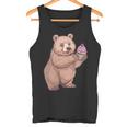 Donna Simpatico Orso Grizzly Con Cupcake Con Collo A Canotta