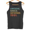 Fantastica Maglietta Retrò Dal Settembre 1991 Anni 33Th Bday Maglia A Manica Canotta