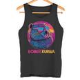 Retro Synthwave Bober Bóbr Kurwa Internet Meme Flannelette Tank Top