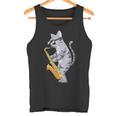 Gatto Suonare Sassofono Sassofonista Jazz Sax Musicista Canotta