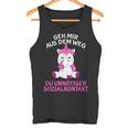 Geh Mir Aus Dem Weg Du Unnötiger Sozialkontakt Unicorn Tank Top