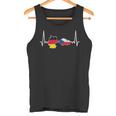 German Czech Flag Heart Lineintage Tank Top