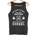 Ich Esse Fleisch Ich Bin Hetero And Ich Fahre Burner Tank Top