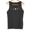 Italia Corazón Italiano Latido Ekg Pulso Italiano Camiseta sin mangas