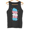 Kawaii Axolotl Heap Transgender Pride Flag Trans Lgbtq Tank Top