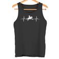 Latido Del Corazón Del Ekg Del Caballo Para Montar A Caballo Camiseta sin mangas