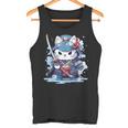 Linda Camisa Japonesa De Gato Samurái Tatuaje 2023 Kawaii Ninja Cat Camiseta sin mangas