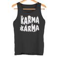 Naranja Gris Gatos Blanco Textos De Karma Citas De Memes Camiseta sin mangas