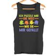 Puzzlefan Puzzler Puzzle Pieces Puzzle Tank Top