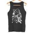 Super Cute Border Collie Cool Portrait On Chest Tank Top