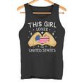 Usa Flag American Flag Heart Slogan America Usa Tank Top