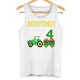 Children's 4Th Birthday Achtung Ich Bin Schon 4 Jahre Tractor Tractor Tank Top