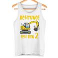 Children's Achtung Ich Bin 2 Jahre Alt Bagger Zum 2Nd Birthday Boys Tank Top