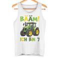 Kinder Bääm Ich Bin 7Ier Jahre Junge 7Th Birthday Tractor Tank Top