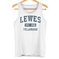 Lewes Delaware Deintage-Sportdesign Marineblau-Druck Tank Top