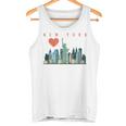 New York City Nyc Skyline Cuore In Stile Invecchiato Canotta