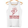 Ni Per Favore Cocktail Front Print Italiano Original Gray Tank Top