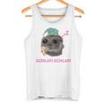 Schlafi Schlafi Sad Hamster Meme Gray Tank Top