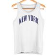Testo Classicointage Retrò New York In Blu Marino Grigio Canotta