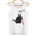 Verrückte Katze Mit Knife Crazy Cat With Knife Tank Top