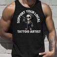 Apoya A Tu Esqueleto De Artista De Tatuajes Local Camiseta sin mangas Regalos para él