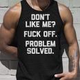 Con Scritta In Inglese Don't Like Me Fuck Off Problem Solved Canotta Regalos para él