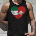 Corazón Banderas Suizas Italianas Italia Suiza Raícesintage Camiseta sin mangas Regalos para él