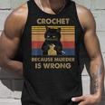 Crochet Because Omicidio È Sbagliato Divertente Gatto Maglieria Canotta Regalos para él