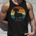 Dachshund Dachshund Dog Silhouette Retro Tank Top Geschenke für Ihn