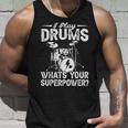 Divertente Batterista I Play Drums What's Your Superpower Canotta Regalos para él
