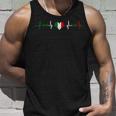 Italia Corazón Italiano Latido Ekg Pulso Italiano Camiseta sin mangas Regalos para él